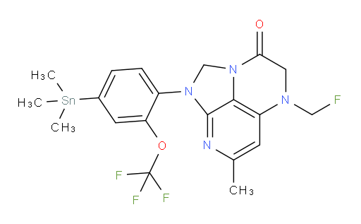 5-(fluoromethyl)-7-methyl-1-(2-(trifluoromethoxy)-4-(trimethylstannyl)phenyl)-4,5-dihydro-1H-1,2a,5,8-tetraazaacenaphthylen-3(2H)-one