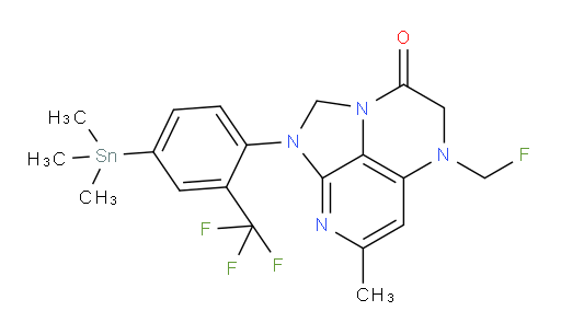 5-(fluoromethyl)-7-methyl-1-(2-(trifluoromethyl)-4-(trimethylstannyl)phenyl)-4,5-dihydro-1H-1,2a,5,8-tetraazaacenaphthylen-3(2H)-one
