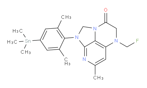 1-(2,6-dimethyl-4-(trimethylstannyl)phenyl)-5-(fluoromethyl)-7-methyl-4,5-dihydro-1H-1,2a,5,8-tetraazaacenaphthylen-3(2H)-one
