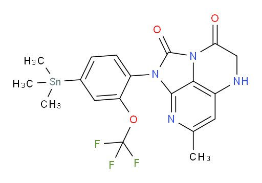7-methyl-1-(2-(trifluoromethoxy)-4-(trimethylstannyl)phenyl)-4,5-dihydro-1H-1,2a,5,8-tetraazaacenaphthylene-2,3-dione