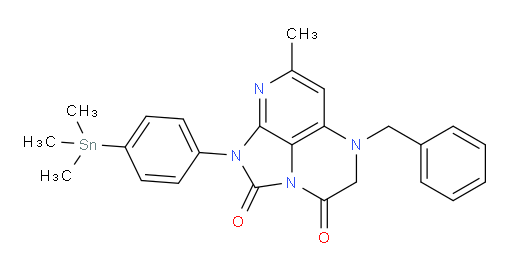 5-benzyl-7-methyl-1-(4-(trimethylstannyl)phenyl)-4,5-dihydro-1H-1,2a,5,8-tetraazaacenaphthylene-2,3-dione