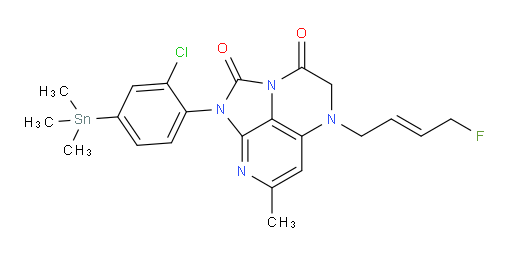 (E)-1-(2-chloro-4-(trimethylstannyl)phenyl)-5-(4-fluorobut-2-en-1-yl)-7-methyl-4,5-dihydro-1H-1,2a,5,8-tetraazaacenaphthylene-2,3-dione