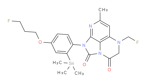 5-(fluoromethyl)-1-(4-(3-fluoropropoxy)-2-(trimethylstannyl)phenyl)-7-methyl-4,5-dihydro-1H-1,2a,5,8-tetraazaacenaphthylene-2,3-dione