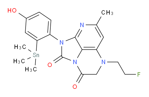5-(2-fluoroethyl)-1-(4-hydroxy-2-(trimethylstannyl)phenyl)-7-methyl-4,5-dihydro-1H-1,2a,5,8-tetraazaacenaphthylene-2,3-dione