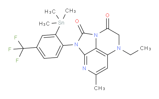 5-ethyl-7-methyl-1-(4-(trifluoromethyl)-2-(trimethylstannyl)phenyl)-4,5-dihydro-1H-1,2a,5,8-tetraazaacenaphthylene-2,3-dione