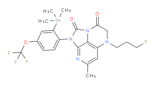 5-(3-fluoropropyl)-7-methyl-1-(4-(trifluoromethoxy)-2-(trimethylstannyl)phenyl)-4,5-dihydro-1H-1,2a,5,8-tetraazaacenaphthylene-2,3-dione
