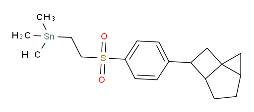 trimethyl(2-((4-(tricyclo[4.2.0.01,3]octan-7-yl)phenyl)sulfonyl)ethyl)stannane