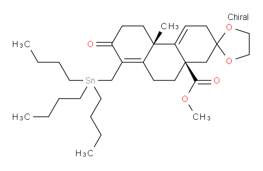 (4b'S,10a'R)-methyl 4b'-methyl-7'-oxo-8'-((tributylstannyl)methyl)-3',4b',5',6',7',9',10',10a'-octahydro-1'H-spiro[[1,3]dioxolane-2,2'-phenanthrene]-10a'-carboxylate