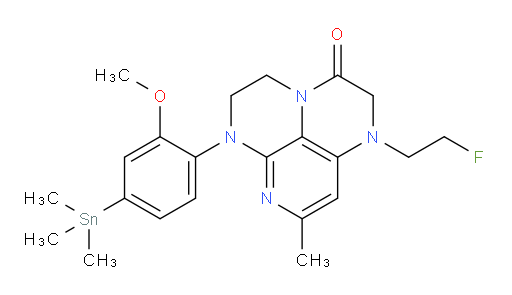 1-(2-fluoroethyl)-6-(2-methoxy-4-(trimethylstannyl)phenyl)-8-methyl-1,2,5,6-tetrahydro-1,3a,6,7-tetraazaphenalen-3(4H)-one