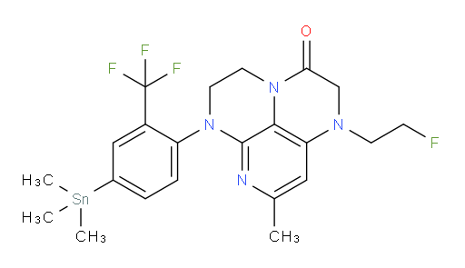 1-(2-fluoroethyl)-8-methyl-6-(2-(trifluoromethyl)-4-(trimethylstannyl)phenyl)-1,2,5,6-tetrahydro-1,3a,6,7-tetraazaphenalen-3(4H)-one
