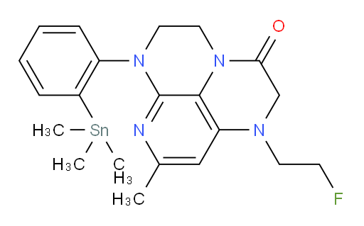 1-(2-fluoroethyl)-8-methyl-6-(2-(trimethylstannyl)phenyl)-1,2,5,6-tetrahydro-1,3a,6,7-tetraazaphenalen-3(4H)-one
