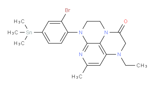 6-(2-bromo-4-(trimethylstannyl)phenyl)-1-ethyl-8-methyl-1,2,5,6-tetrahydro-1,3a,6,7-tetraazaphenalen-3(4H)-one