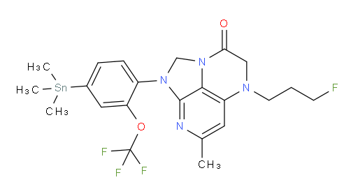 5-(3-fluoropropyl)-7-methyl-1-(2-(trifluoromethoxy)-4-(trimethylstannyl)phenyl)-4,5-dihydro-1H-1,2a,5,8-tetraazaacenaphthylen-3(2H)-one