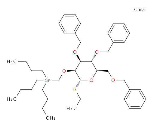 ((((2R,3S,4S,5R,6R)-4,5-bis(benzyloxy)-6-((benzyloxy)methyl)-2-(ethylthio)tetrahydro-2H-pyran-3-yl)oxy)methyl)tributylstannane