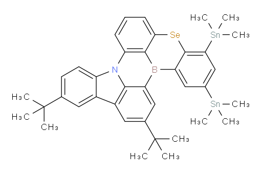 11,14-di-tert-butyl-2,4-bis(trimethylstannyl)-5-selena-8b-aza-15b-borabenzo[a]naphtho[1,2,3-hi]aceanthrylene
