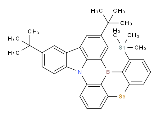 11,14-di-tert-butyl-1-(trimethylstannyl)-5-selena-8b-aza-15b-borabenzo[a]naphtho[1,2,3-hi]aceanthrylene