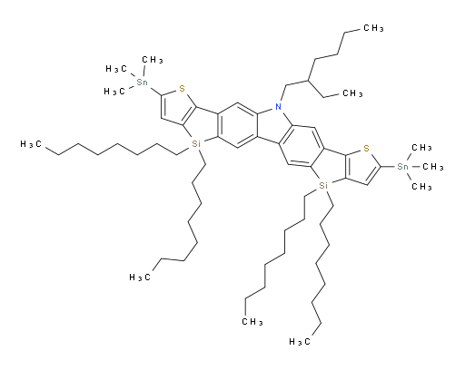 12-(2-ethylhexyl)-4,4,7,7-tetraoctyl-2,9-bis(trimethylstannyl)-7,12-dihydro-4H-thieno[2',3':4,5]silolo[3,2-b]thieno[2',3':4,5]silolo[2,3-h]carbazole