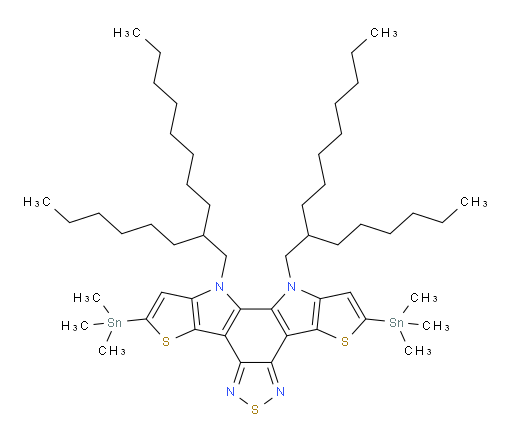 10,11-bis(2-hexyldecyl)-2,8-bis(trimethylstannyl)-10,11-dihydro-[1,2,5]thiadiazolo[3,4-e]thieno[2',3':4,5]pyrrolo[3,2-g]thieno[3,2-b]indole
