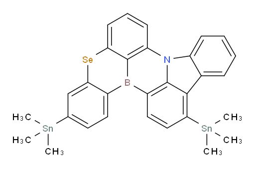 3,13-bis(trimethylstannyl)-5-selena-8b-aza-15b-borabenzo[a]naphtho[1,2,3-hi]aceanthrylene