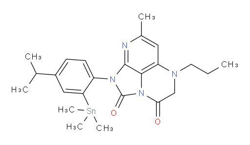 1-(4-isopropyl-2-(trimethylstannyl)phenyl)-7-methyl-5-propyl-4,5-dihydro-1H-1,2a,5,8-tetraazaacenaphthylene-2,3-dione