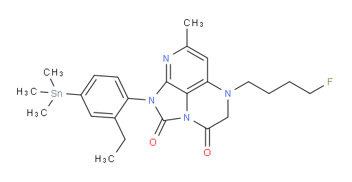 1-(2-ethyl-4-(trimethylstannyl)phenyl)-5-(4-fluorobutyl)-7-methyl-4,5-dihydro-1H-1,2a,5,8-tetraazaacenaphthylene-2,3-dione