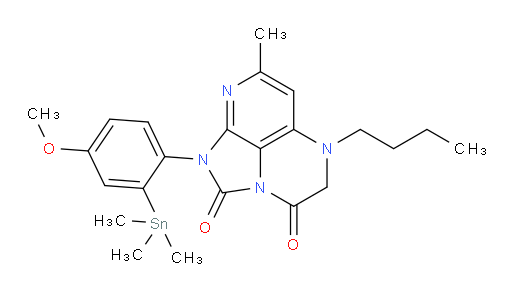 5-butyl-1-(4-methoxy-2-(trimethylstannyl)phenyl)-7-methyl-4,5-dihydro-1H-1,2a,5,8-tetraazaacenaphthylene-2,3-dione