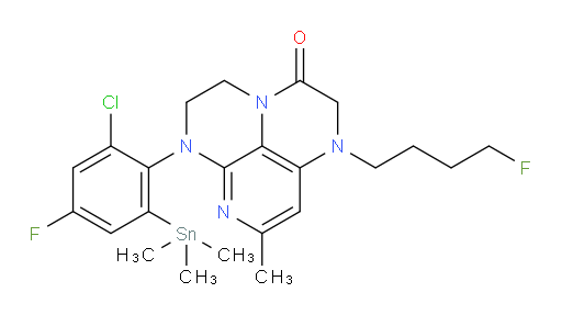 6-(2-chloro-4-fluoro-6-(trimethylstannyl)phenyl)-1-(4-fluorobutyl)-8-methyl-1,2,5,6-tetrahydro-1,3a,6,7-tetraazaphenalen-3(4H)-one