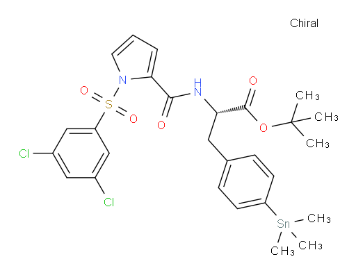 (S)-叔丁基 2-(1-((3,5-二氯苯基)磺酰基)-1H-吡咯-2-甲酰胺基)-3-(4-(三甲基锡基)苯基)丙酸酯