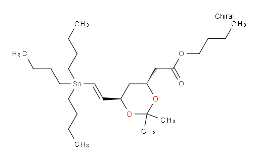 丁基 2-((4R,6R)-2,2-二甲基-6-((E)-2-(三丁基锡基)乙烯基)-1,3-二噁烷-4-基)乙酸酯