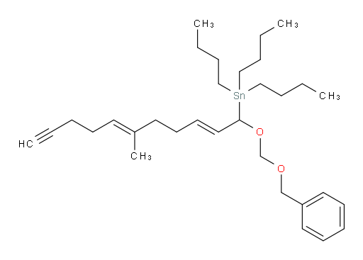 ((2E,6E)-1-((benzyloxy)methoxy)-6-methylundeca-2,6-dien-10-yn-1-yl)tributylstannane