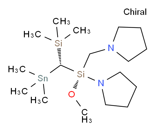 1-(((S)-methoxy(pyrrolidin-1-yl)((R)-(trimethylsilyl)(trimethylstannyl)methyl)silyl)methyl)pyrrolidine