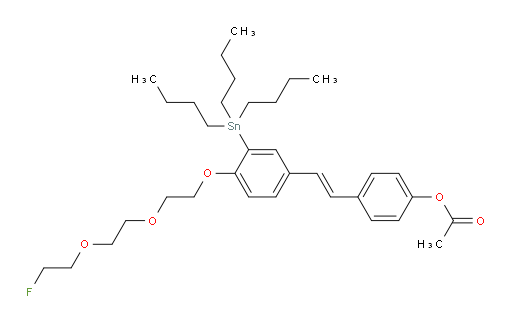 (E)-4-(4-(2-(2-(2-fluoroethoxy)ethoxy)ethoxy)-3-(tributylstannyl)styryl)phenyl acetate