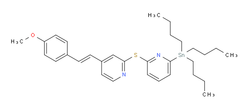 (E)-4-(4-甲氧基苯乙烯基)-2-((6-(三丁基锡基)吡啶-2-基)硫基)吡啶