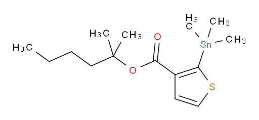 2-甲基己-2-基 2-(三甲基锡基)噻吩-3-甲酸酯