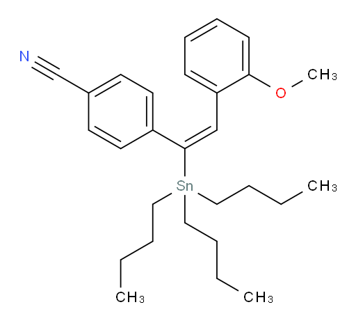 (E)-4-(2-(2-甲氧基苯基)-1-(三丁基锡基)乙烯基)苯腈