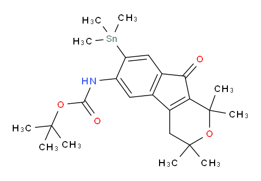 tert-butyl (1,1,3,3-tetramethyl-9-oxo-7-(trimethylstannyl)-1,3,4,9-tetrahydroindeno[2,1-c]pyran-6-yl)carbamate