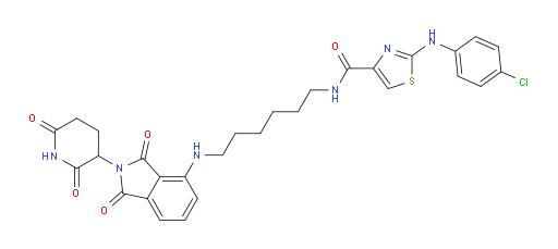 2-[(4-chlorophenyl)amino]-N-(6-{[2-(2,6-dioxopiperidin-3-yl)-1,3-dioxo-2,3-dihydro-1H-isoindol-4-yl]amino}hexyl)-1,3-thiazole-4-carboxamide