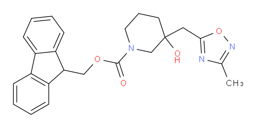 (9H-fluoren-9-yl)methyl 3-hydroxy-3-[(3-methyl-1,2,4-oxadiazol-5-yl)methyl]piperidine-1-carboxylate