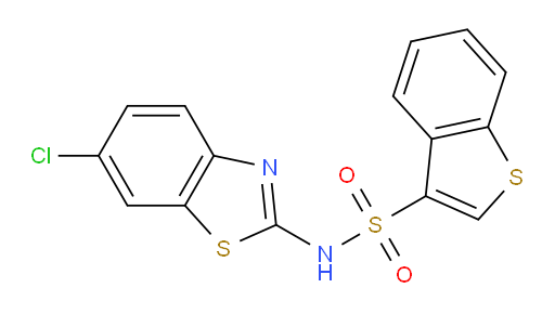 N-(6-chloro-1,3-benzothiazol-2-yl)-1-benzothiophene-3-sulfonamide