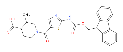 1-[2-({[(9H-fluoren-9-yl)methoxy]carbonyl}amino)-1,3-thiazole-5-carbonyl]-3-methylpiperidine-4-carboxylic acid