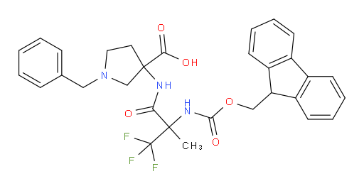1-benzyl-3-[2-({[(9H-fluoren-9-yl)methoxy]carbonyl}amino)-3,3,3-trifluoro-2-methylpropanamido]pyrrolidine-3-carboxylic acid