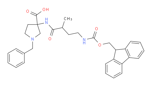 1-benzyl-3-[4-({[(9H-fluoren-9-yl)methoxy]carbonyl}amino)-2-methylbutanamido]pyrrolidine-3-carboxylic acid