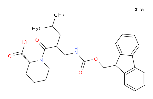(2R)-1-{2-[({[(9H-fluoren-9-yl)methoxy]carbonyl}amino)methyl]-4-methylpentanoyl}piperidine-2-carboxylic acid
