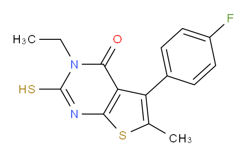 3-ethyl-5-(4-fluorophenyl)-6-methyl-2-sulfanyl-3H,4H-thieno[2,3-d]pyrimidin-4-one