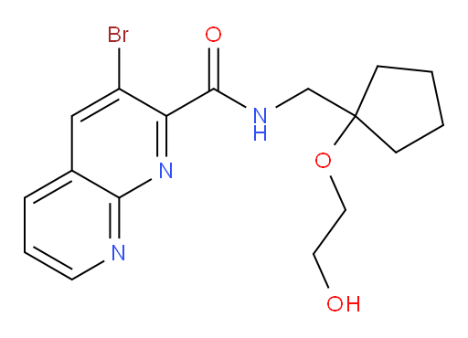 3-bromo-N-((1-(2-hydroxyethoxy)cyclopentyl)methyl)-1,8-naphthyridine-2-carboxamide