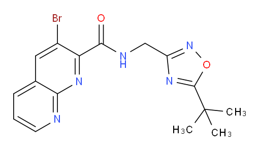3-bromo-N-((5-(tert-butyl)-1,2,4-oxadiazol-3-yl)methyl)-1,8-naphthyridine-2-carboxamide