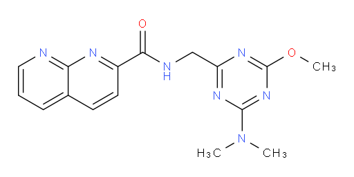 N-((4-(dimethylamino)-6-methoxy-1,3,5-triazin-2-yl)methyl)-1,8-naphthyridine-2-carboxamide