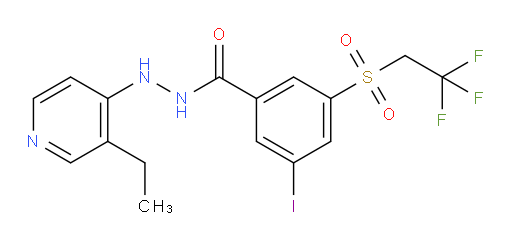 N'-(3-ethylpyridin-4-yl)-3-iodo-5-((2,2,2-trifluoroethyl)sulfonyl)benzohydrazide