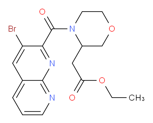 ethyl 2-(4-(3-bromo-1,8-naphthyridine-2-carbonyl)morpholin-3-yl)acetate