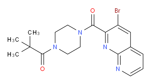 1-(4-(3-bromo-1,8-naphthyridine-2-carbonyl)piperazin-1-yl)-2,2-dimethylpropan-1-one